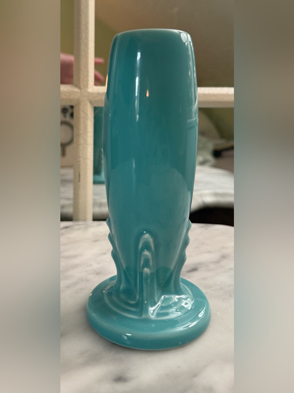 Retired Fiesta Ware Turquoise Blue bud vase Fiestaware 6”